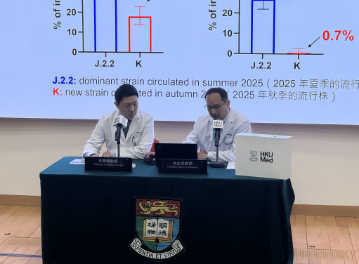 杜啟泓教授（右）強調，市民若然感染病毒，務必盡快求醫，以減低病情惡化的風險。
 